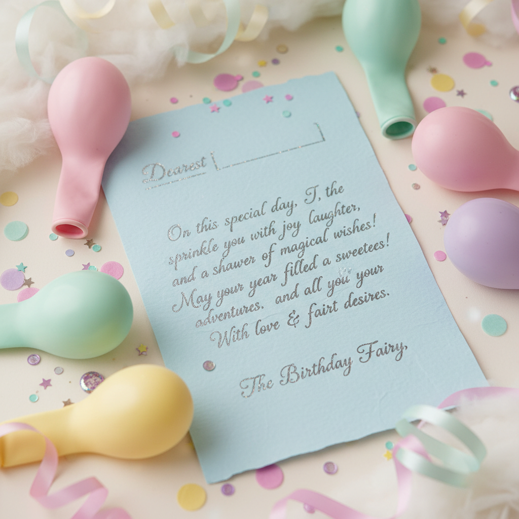 Birthday Fairy letter